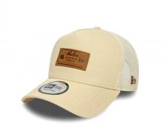 New Era 9Forty A-Frame Leather Patch Trucker Light Beige