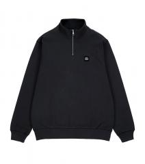 Makia Patch Half Zip Sweatshirt Carbon Black
