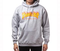 Thrasher Flame Logo Hoodie Grey Heather                                                                       