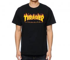 Thrasher Flame Logo Tee Black                                                                                 