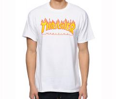 Thrasher Flame Logo Tee White                                                                                 