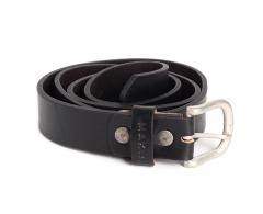 Makia Narrow Leather Belt Black