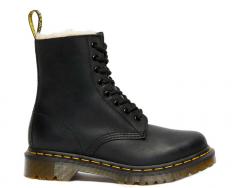 Dr. Martens 1460 Serena Faux Fur Lined Black Burnished Wyoming