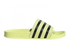 Adidas Womens Adilette Slides Ice Yellow / Core Black