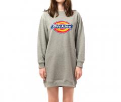 Dickies Womens Benham Sweatshirt Dress Grey Melange