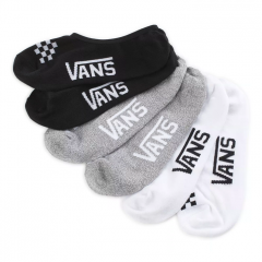 Vans Classic Canoodle No Show Socks White / Black / Grey 3-Pack 