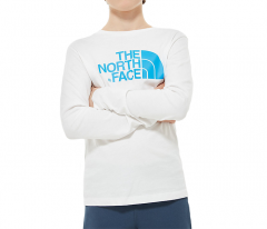 The North Face Youth Easy Longsleeve Tee TNF White / Clear Lake Blue