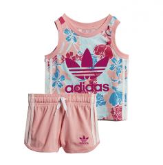 Adidas Kids Tank Top Shorts Set Glow Pink / Multicolor / Bold Pink