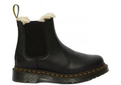 Dr. Martens 2976 Leonore Faux Fur Lined Chelsea Boots Black Burnished Wyoming