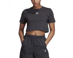 Adidas Originals Womens Trefoil Essentials Cropped Tee Black