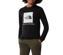 The North Face Youth L/S Box Logo Tee TNF Black / Glow In The Dark