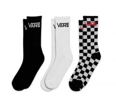 Vans Classic Crew Sock 3-Pack Black / White - Checkerboard