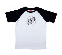 Santa Cruz Youth Opus Dot Raglan T-Shirt Black / White