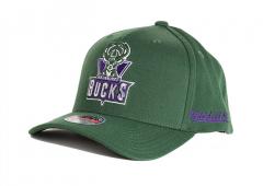 Mitchell & Ness Milwaukee Bucks Solid Redline Snapback Dark Green