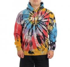 Ripndip Rubber Logo Hoodie Sunburnt Spiral Tie Dye 