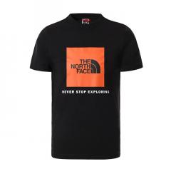 The North Face Youth Box Tee TNF Black / Red Orange
