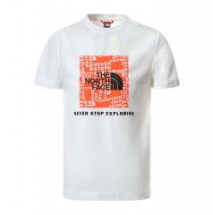 The North Face Youth Box Tee TNF White / Red Orange 