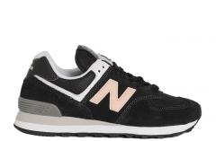 New Balance Womens 574 Black / Oyster Pink