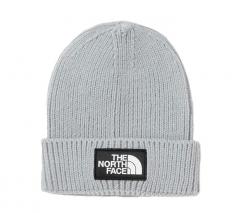 The North Face Logo Box Cuffed Beanie Tradewinds Grey