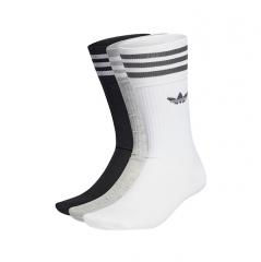 Adidas Solid Crew Socks 3-Pack White / Medium Grey Heather / Black