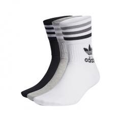 Adidas Mid-Cut Crew Socks 3-Pack White / Medium Grey Heather / Black 