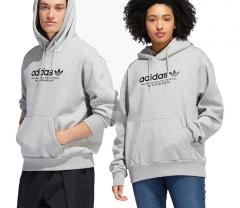 Adidas Originals 4.0 Logo Hoodie (Gender Neutral)  Medium Grey Heather / Black