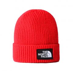 The North Face Logo Box Cuffed Short Beanie TNF Red