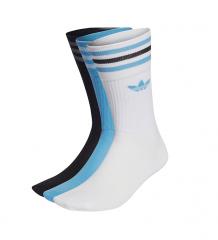 Adidas Solid Crew Socks 3-Pack White / Light Blue / Black