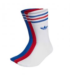 Adidas Solid Crew Socks 3-Pack White / Team Power Red / Royal Blue