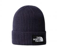 The North Face Logo Box Cuffed Short Beanie TNF Summit Navy