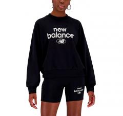 New Balance Womens Essentials Graphic Crew Sweatshirt Black
