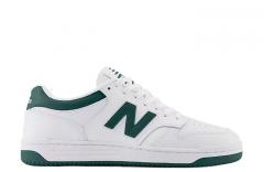 New Balance 480 White / Nightwatch Green - Aluminium
