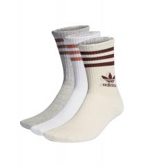 Adidas Mid Cut Crew Socks 3-Pack White / Medium Grey / Wonder White