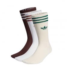 Adidas Solid Crew Socks 3-Pack White / Shadow Brown / Wonder White
