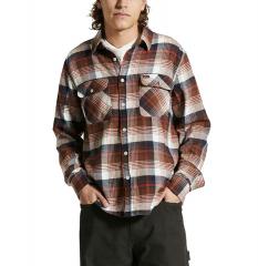 Brixton Bowery Flannel Washed Navy / Sepia / Off White