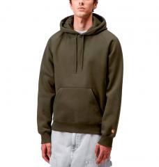 Carhartt WIP Hooded Chase Sweatshirt Olive / Gold
