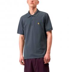 Carhartt WIP S/S Chase Pique Polo Cozy Blue / Gold