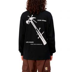 Carhartt WIP L/S Reverse Hammer T-Shirt Black