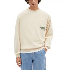 Pompeii Cream Logo Crew Neck Sweat Beige