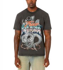 True Religion SS Snake Bite Crystal T-Shirt Jet Black