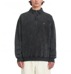 Volcom Single Stone Quarter Zip Sweatshirt Light Acid Black